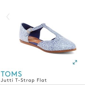 toms flats loafer size 8 wide blue/baby blue